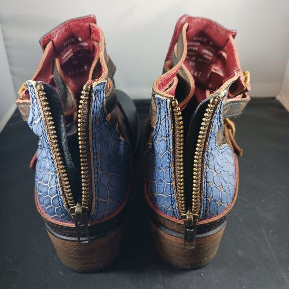 Freebird by Steven Stair Navy Blue Leather Ankle Boot size 6 - Picture 6 of 12